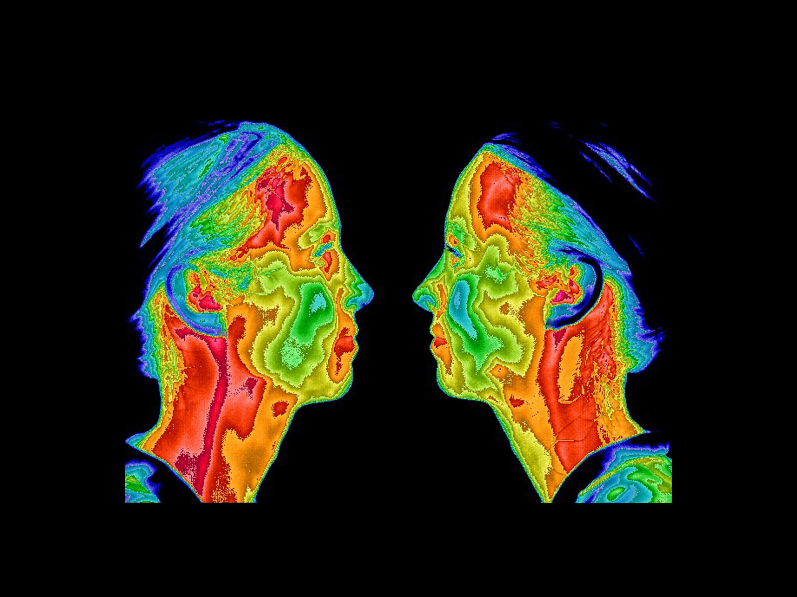 Thermogram of faces