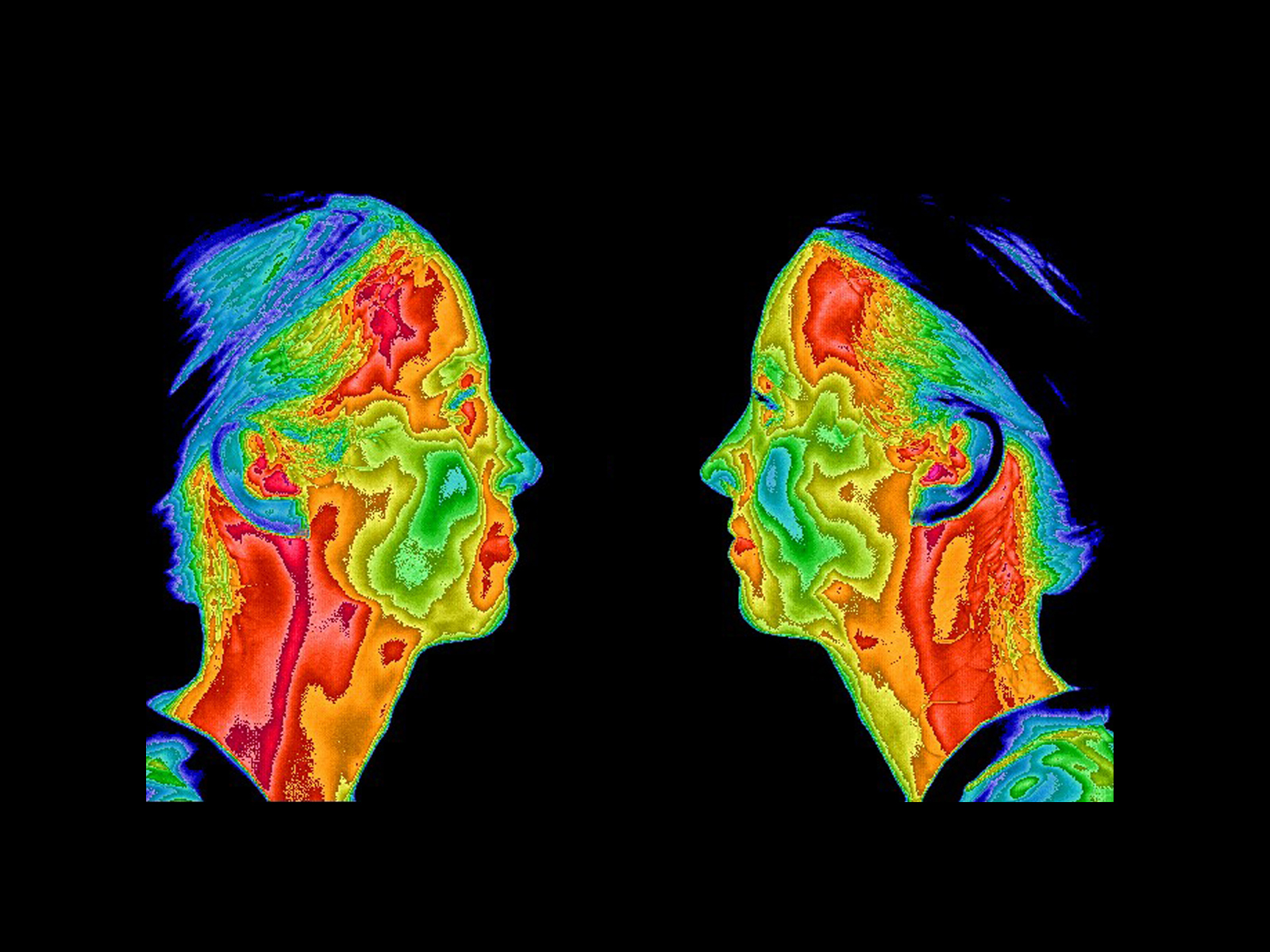 Thermogram of faces